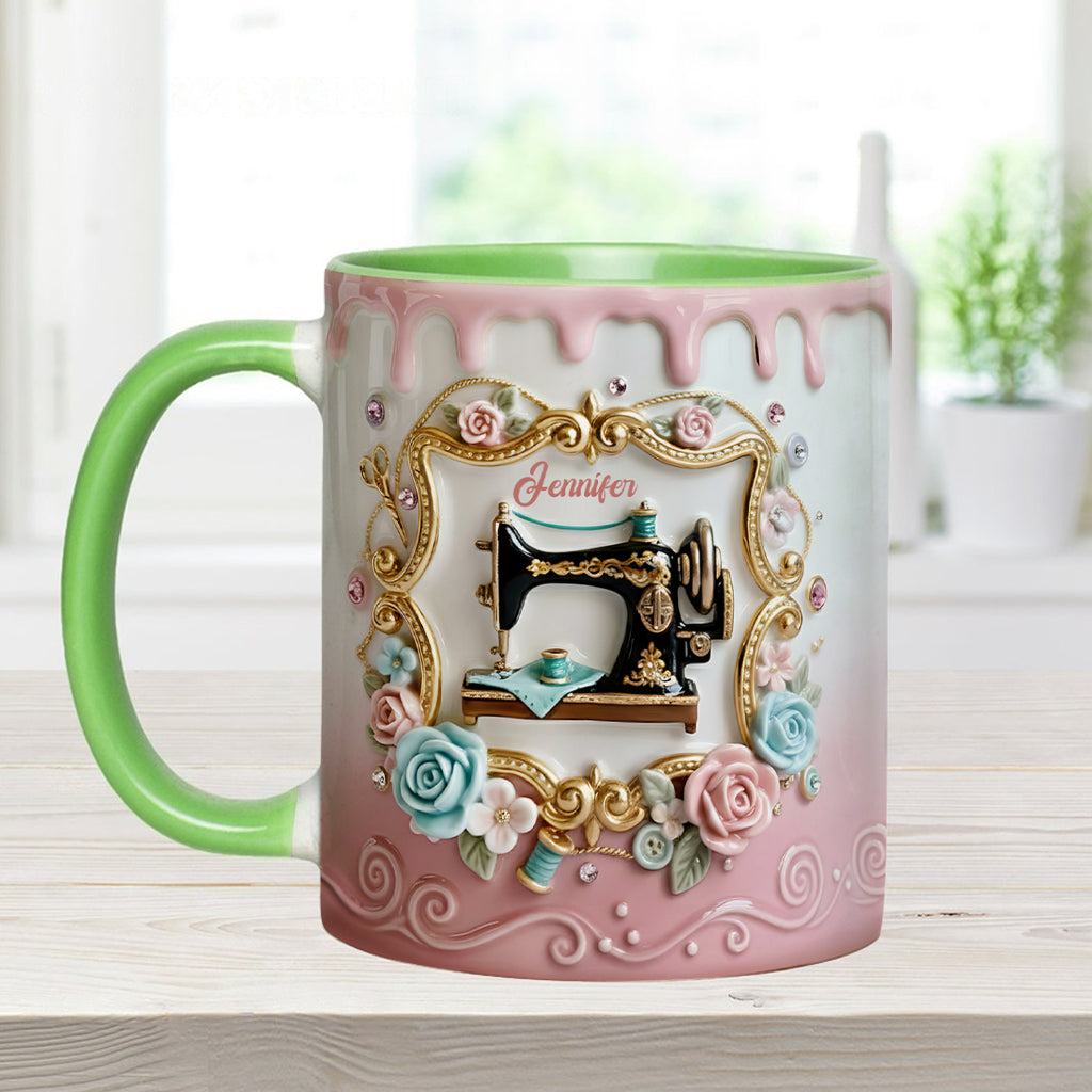 Machine à coudre magnifique - Mug et sous-verre personnalisés sur le thème de la couture