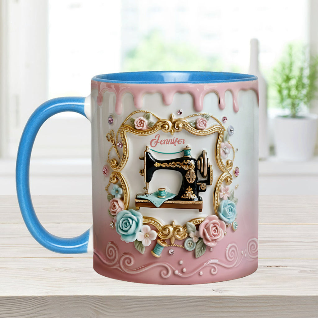 Machine à coudre magnifique - Mug et sous-verre personnalisés sur le thème de la couture