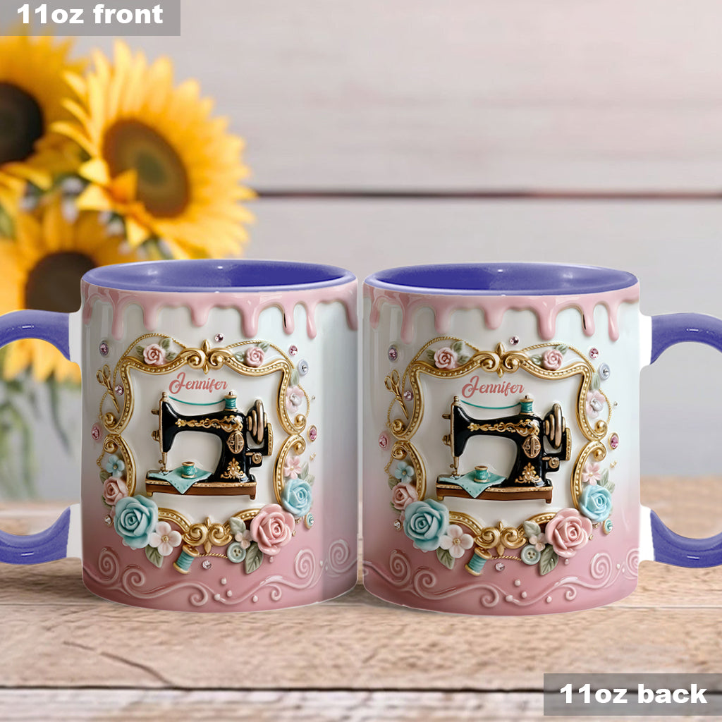 Machine à coudre magnifique - Mug et sous-verre personnalisés sur le thème de la couture