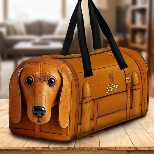 Sac de voyage personnalisé avec un adorable teckel