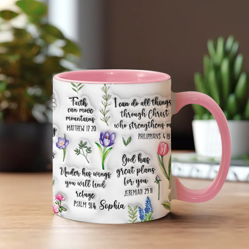 Bible Verse Floral - Personalized Christian Accent Mug