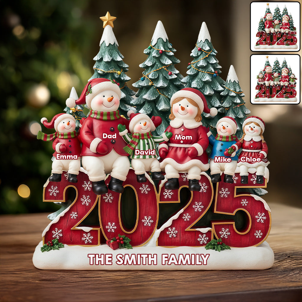 Famille heureuse - Plaque acrylique personnalisée en forme de famille