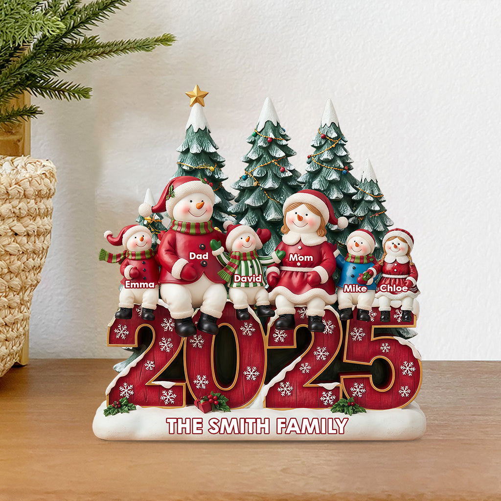 Famille heureuse - Plaque acrylique personnalisée en forme de famille