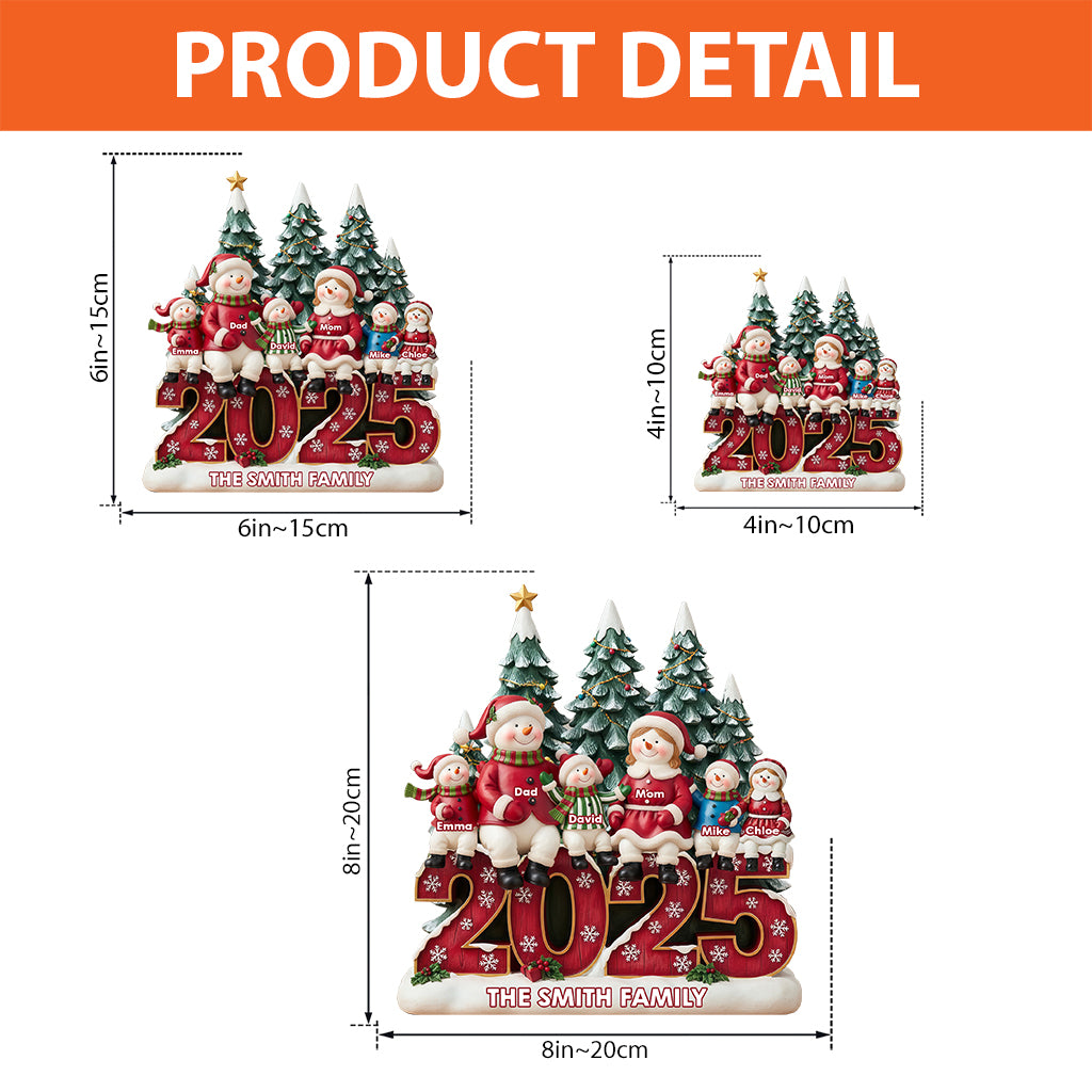 Famille heureuse - Plaque acrylique personnalisée en forme de famille