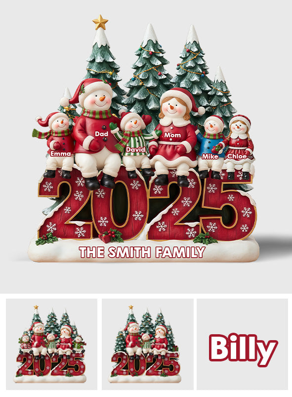 Famille heureuse - Plaque acrylique personnalisée en forme de famille