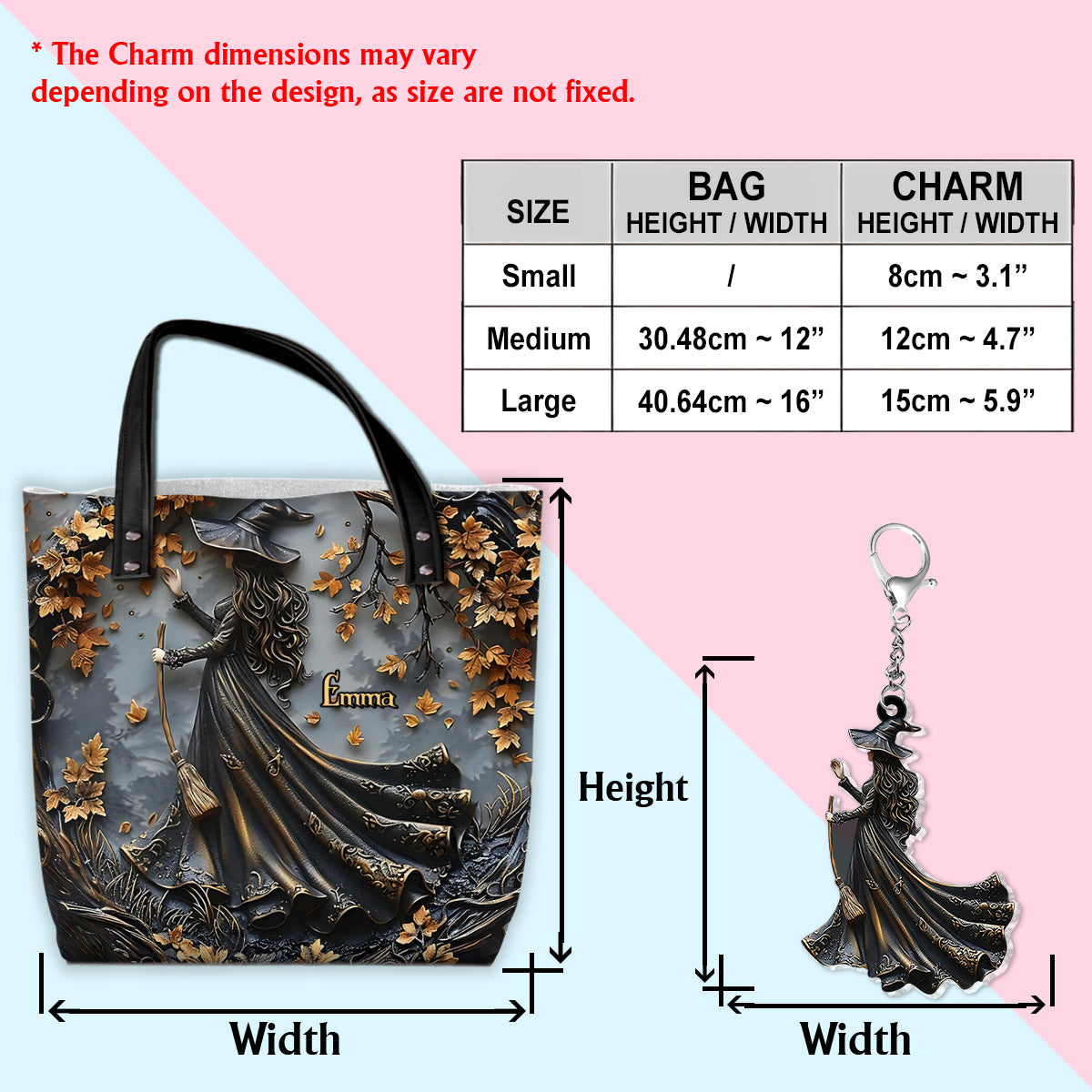 Sac fourre-tout personnalisé « Magnifique sorcière »