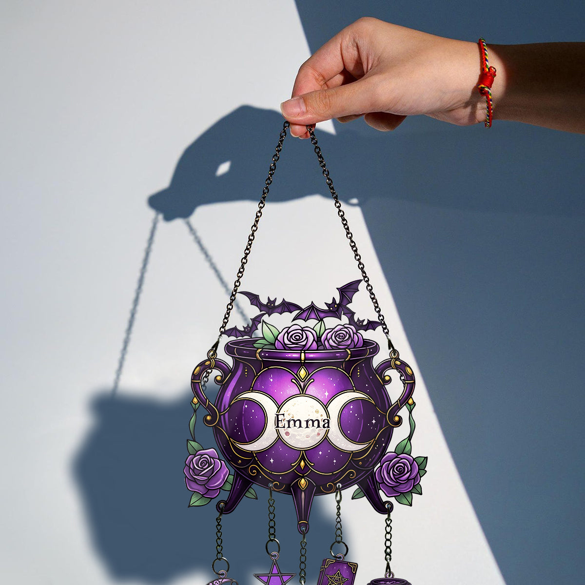 Outils de sorcière magiques - Attrape-soleil personnalisé à suspendre à la fenêtre avec breloques