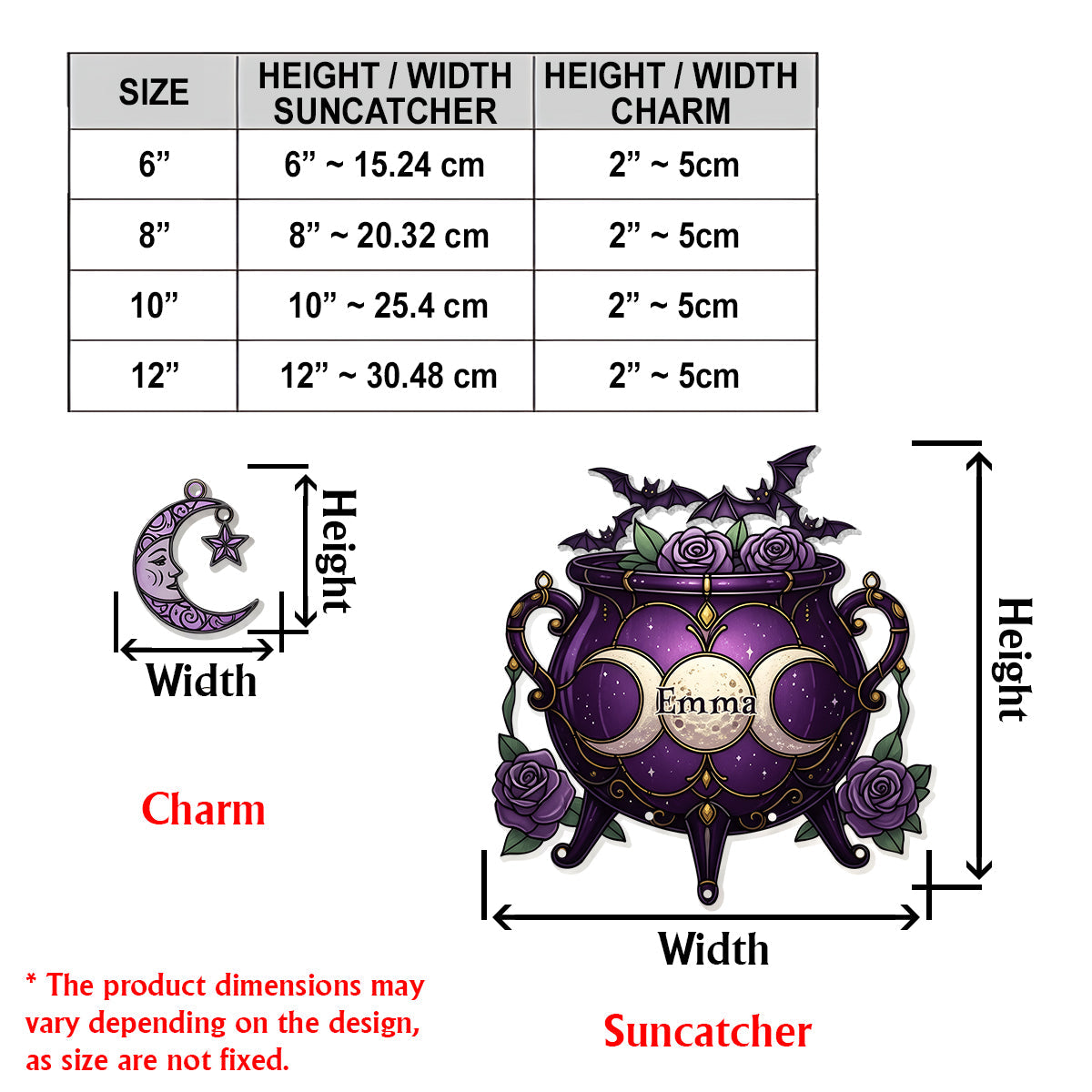 Outils de sorcière magiques - Attrape-soleil personnalisé à suspendre à la fenêtre avec breloques