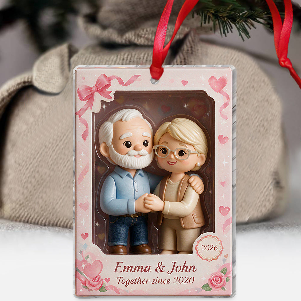Custom Photo Romantic Love - Personalized Couple Ornament