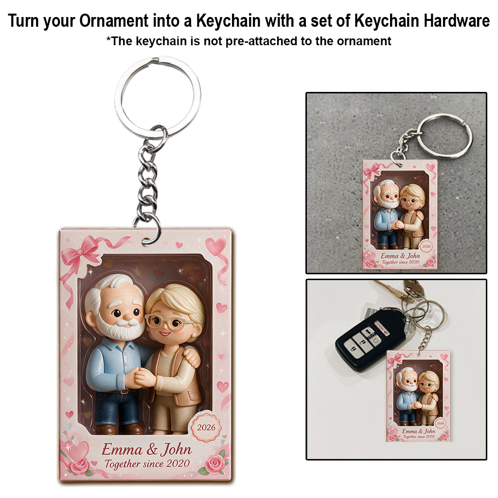 Custom Photo Romantic Love - Personalized Couple Ornament