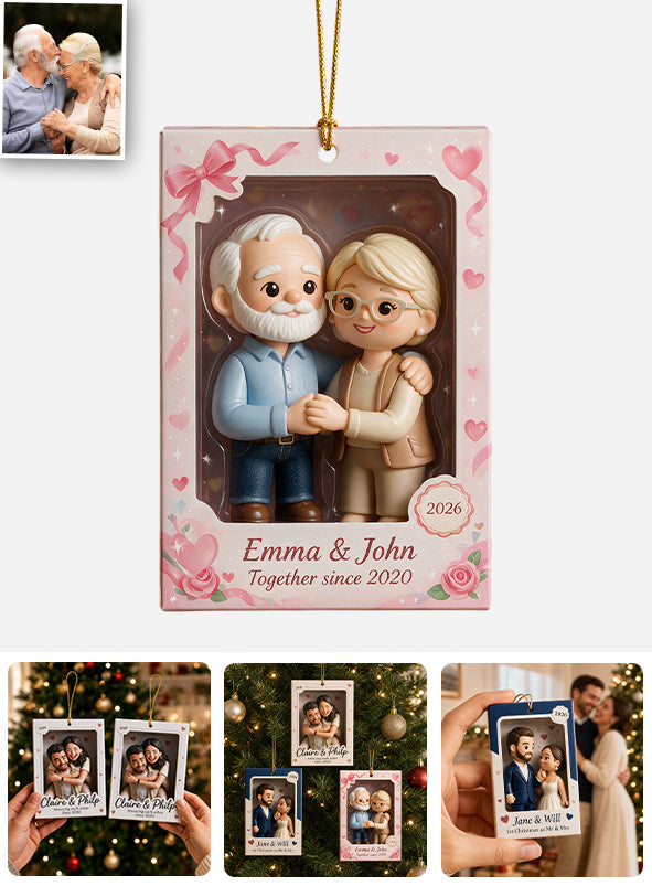 Custom Photo Romantic Love - Personalized Couple Ornament