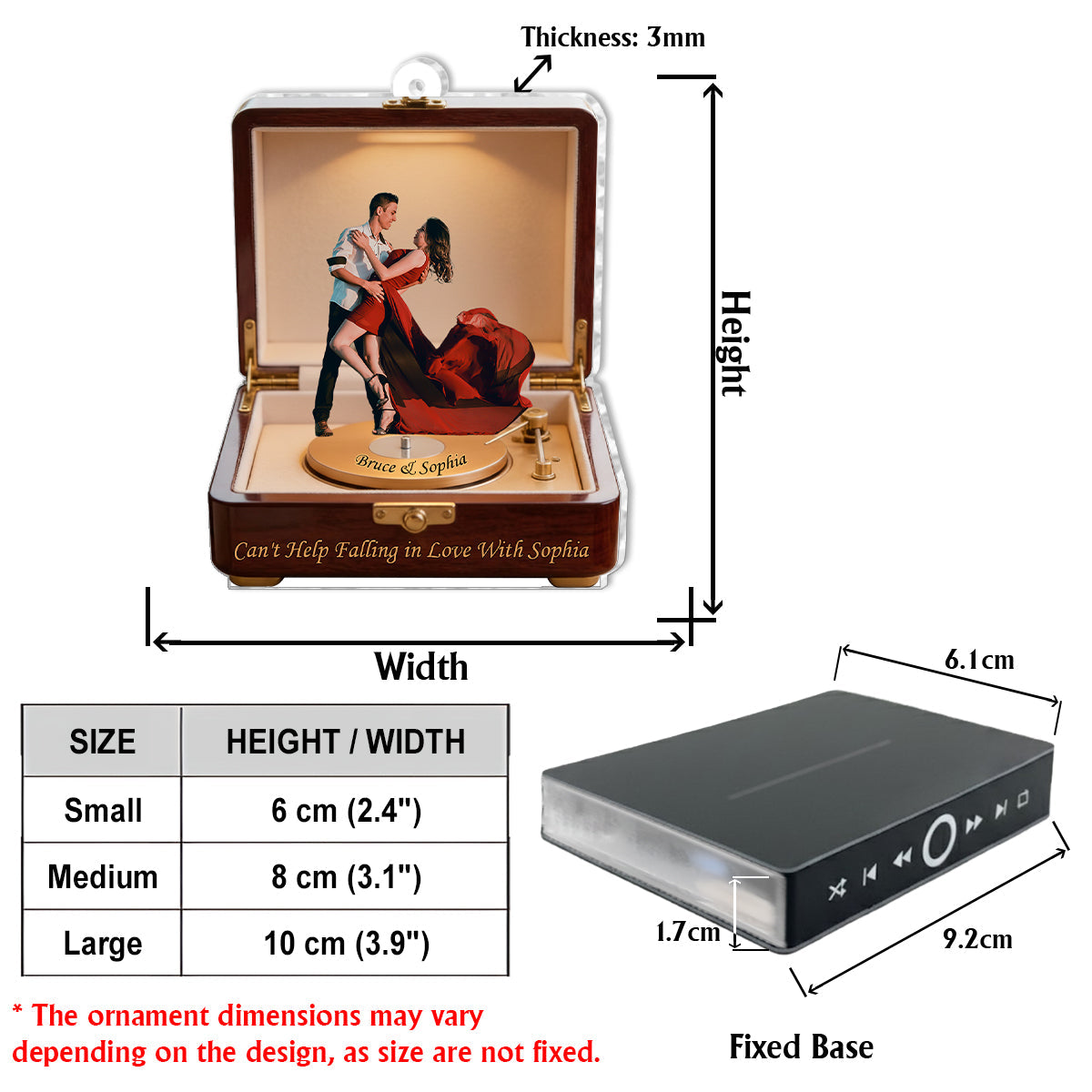 Créez une chanson avec votre amour - Ornement musical personnalisé pour couple