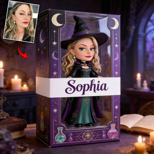 Sorcière Magique - Plaque acrylique personnalisée en forme de sorcière