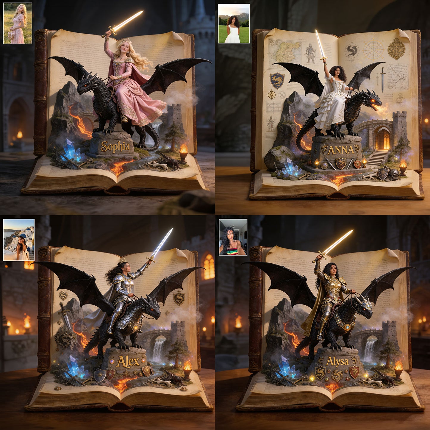 Dragon Rider, Fantasy Book Lover Gift - Personalized Book 2-Side Printed Acrylic Plaque