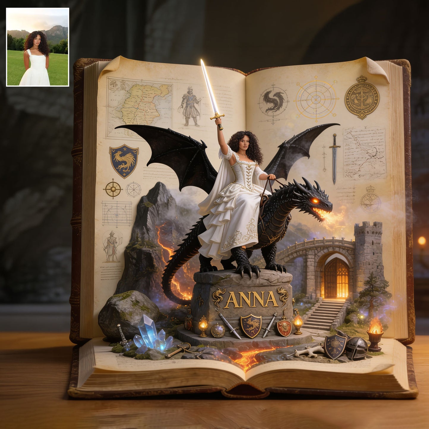 Dragon Rider, Fantasy Book Lover Gift - Personalized Book 2-Side Printed Acrylic Plaque