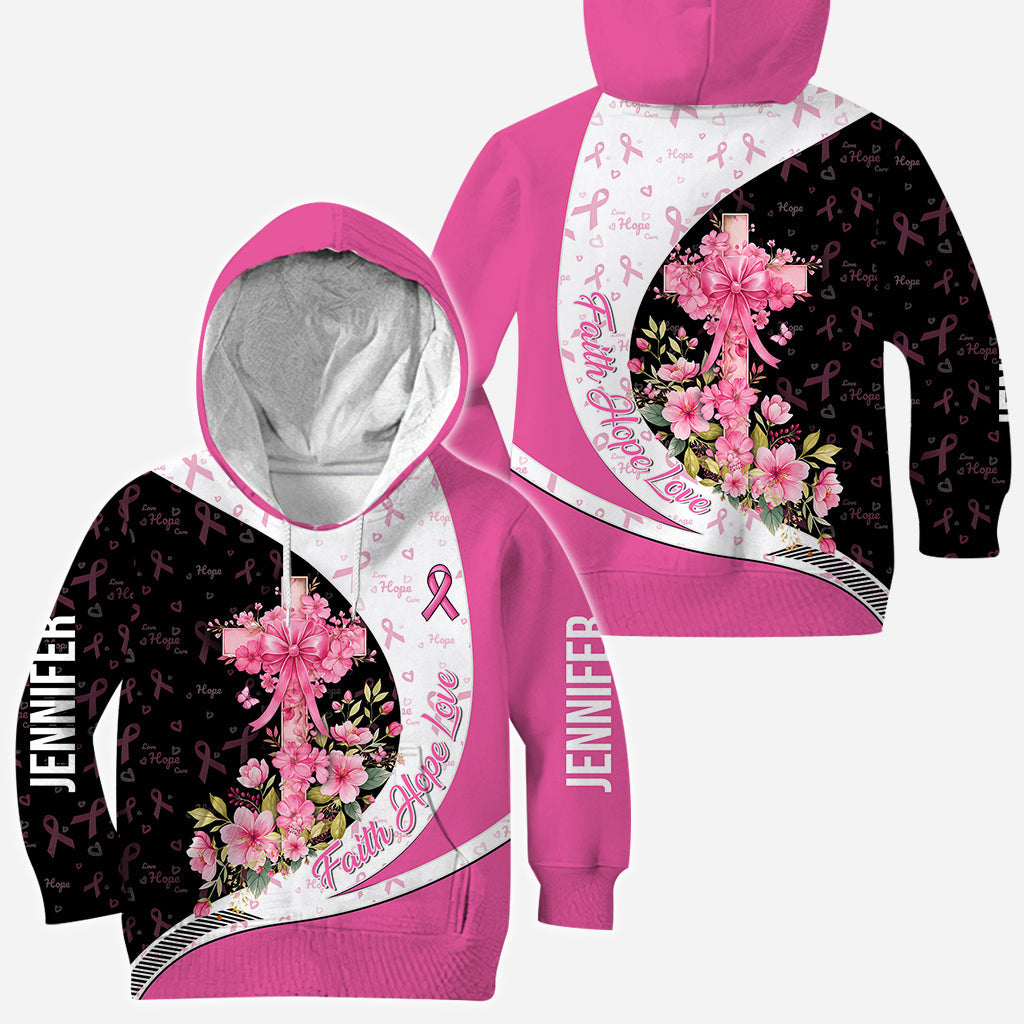 Breast Cancer Awareness – Faith Hope Love - Personalized Breast Cancer Awareness All Over Shirt