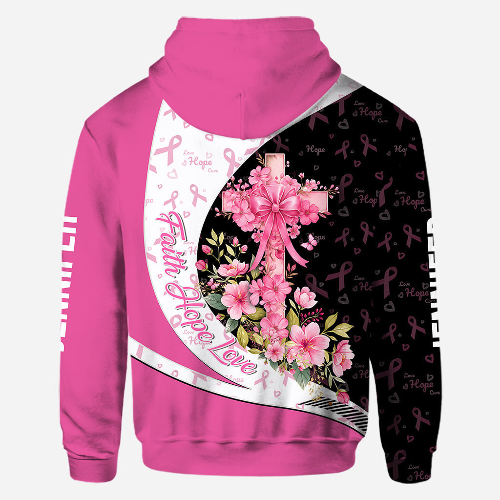 Breast Cancer Awareness – Faith Hope Love - Personalized Breast Cancer Awareness All Over Shirt