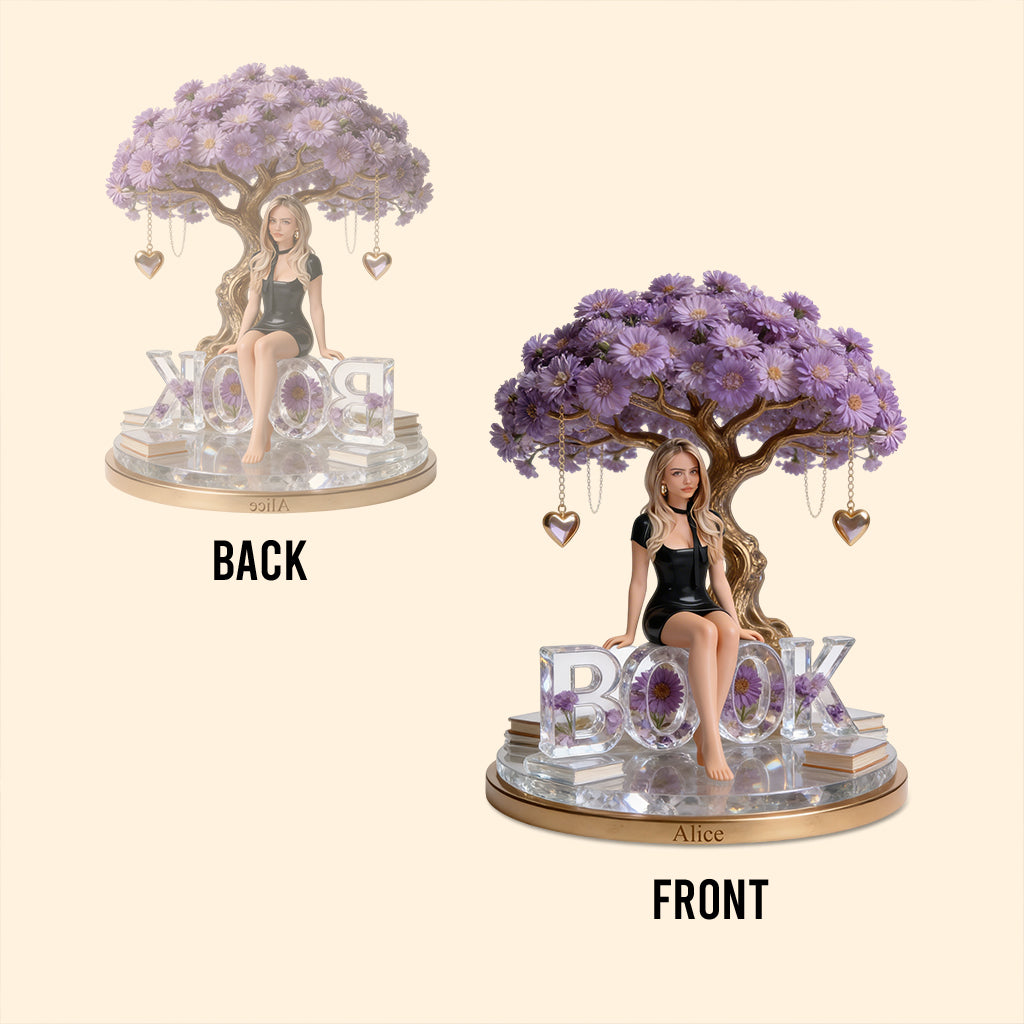 Une fille qui aime les livres - Plaque acrylique personnalisée en forme de livre