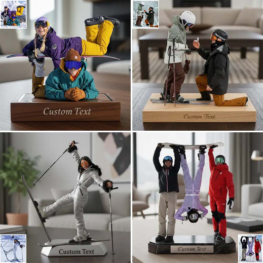 Le ski me rend heureux - Plaque acrylique personnalisée sur le thème du ski