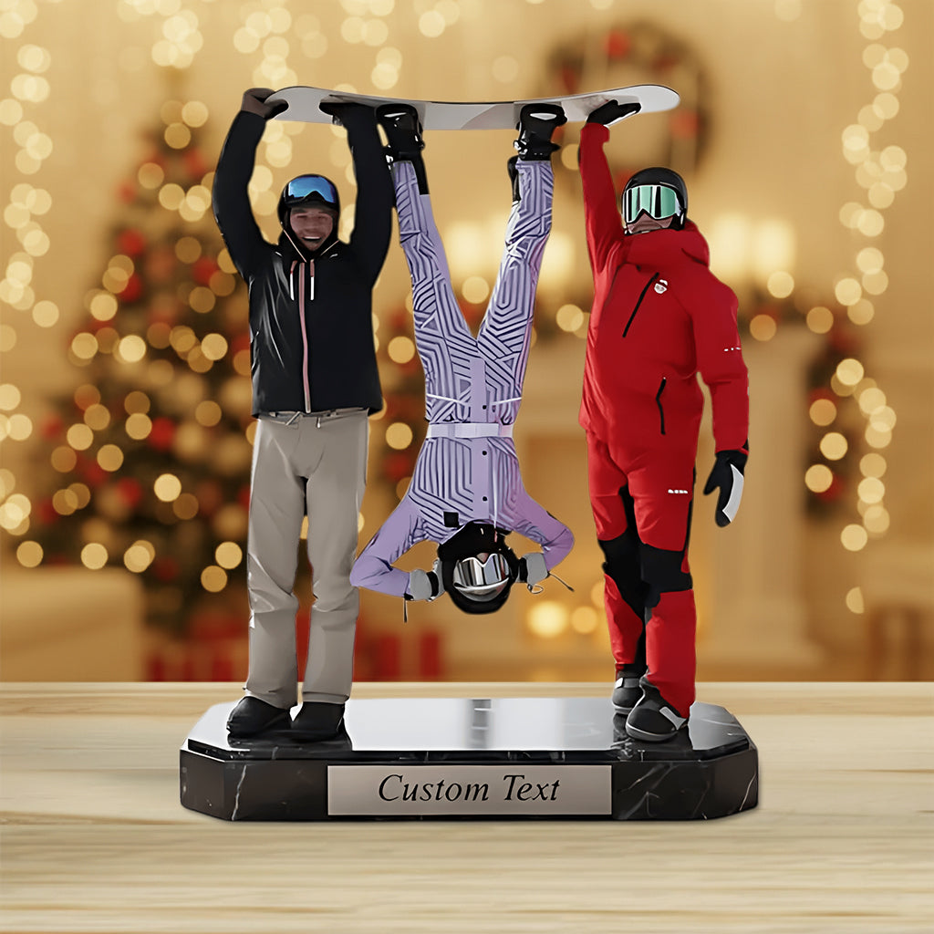 Le ski me rend heureux - Plaque acrylique personnalisée sur le thème du ski