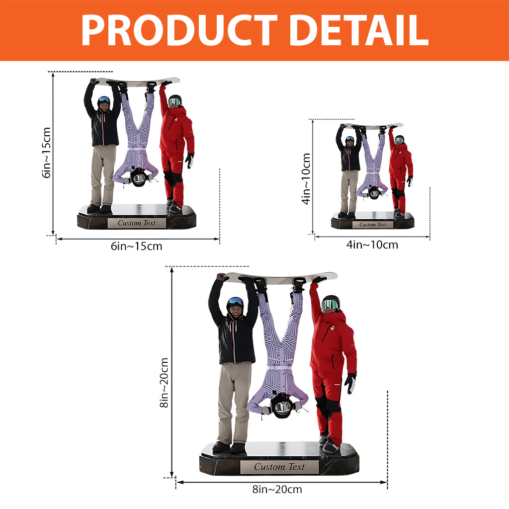 Le ski me rend heureux - Plaque acrylique personnalisée sur le thème du ski