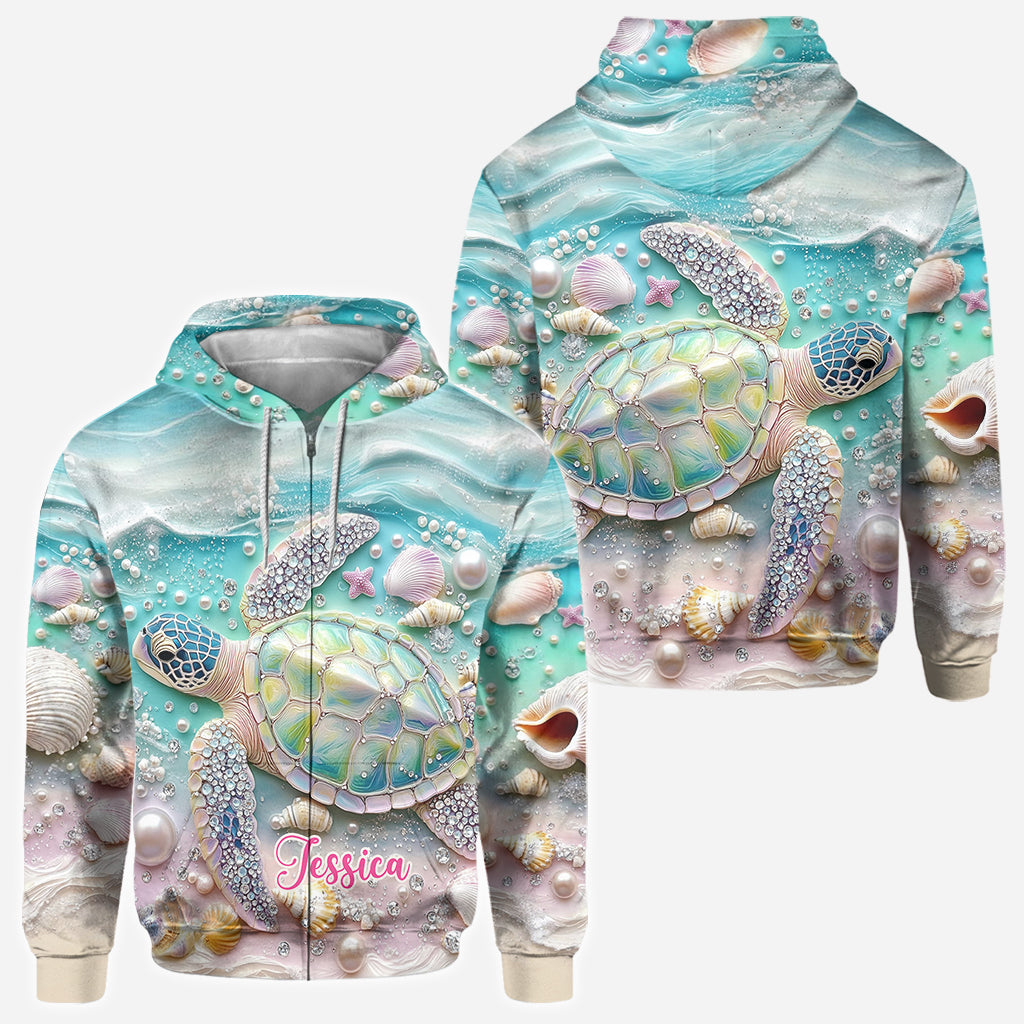 J'adore les tortues - T-shirt personnalisé avec motif tortue.