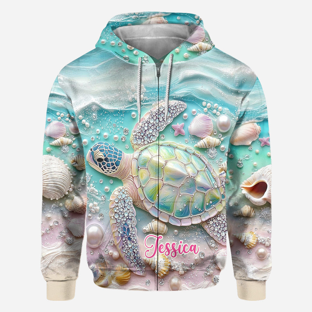J'adore les tortues - T-shirt personnalisé avec motif tortue.