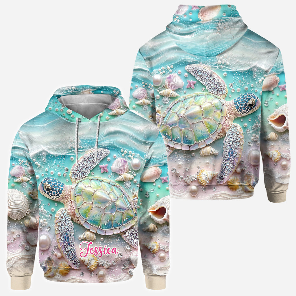 J'adore les tortues - T-shirt personnalisé avec motif tortue.