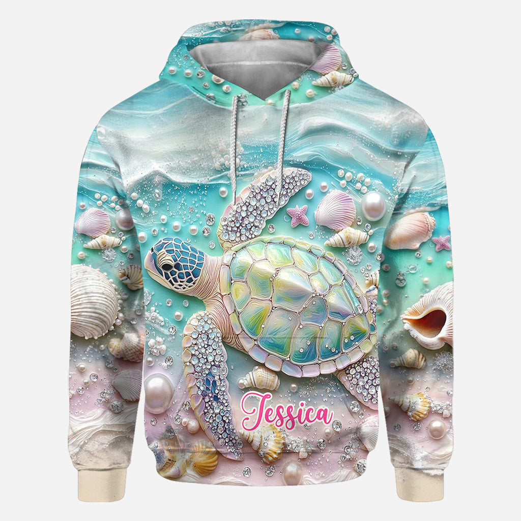 J'adore les tortues - T-shirt personnalisé avec motif tortue.