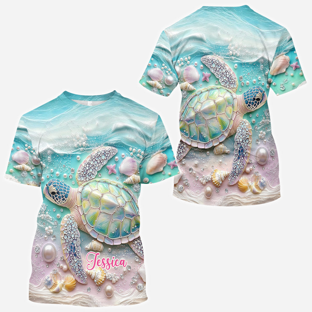 J'adore les tortues - T-shirt personnalisé avec motif tortue.