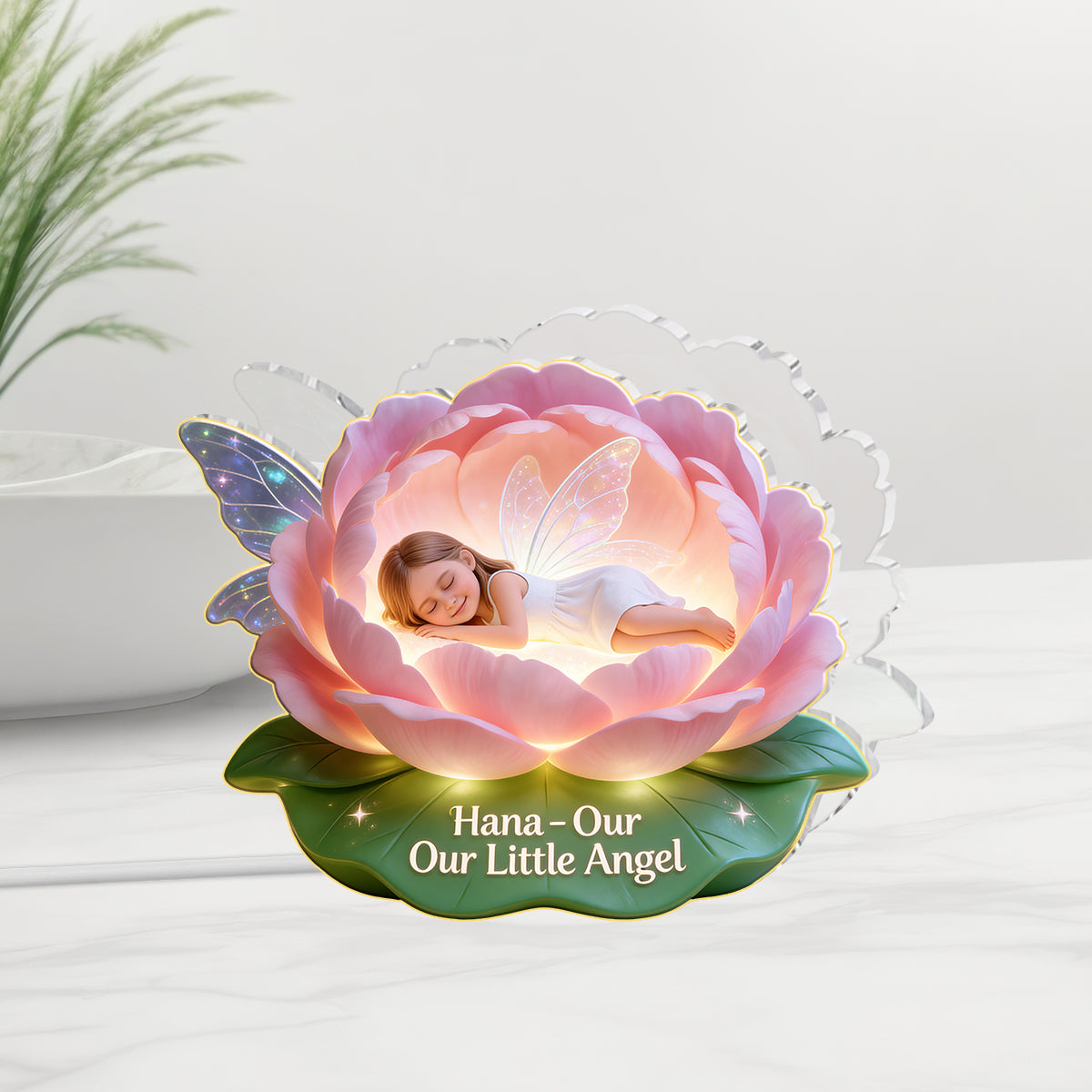 Cadeau pour Votre Petit Ange - Lampe de Nuit LED Acrylique Personnalisée