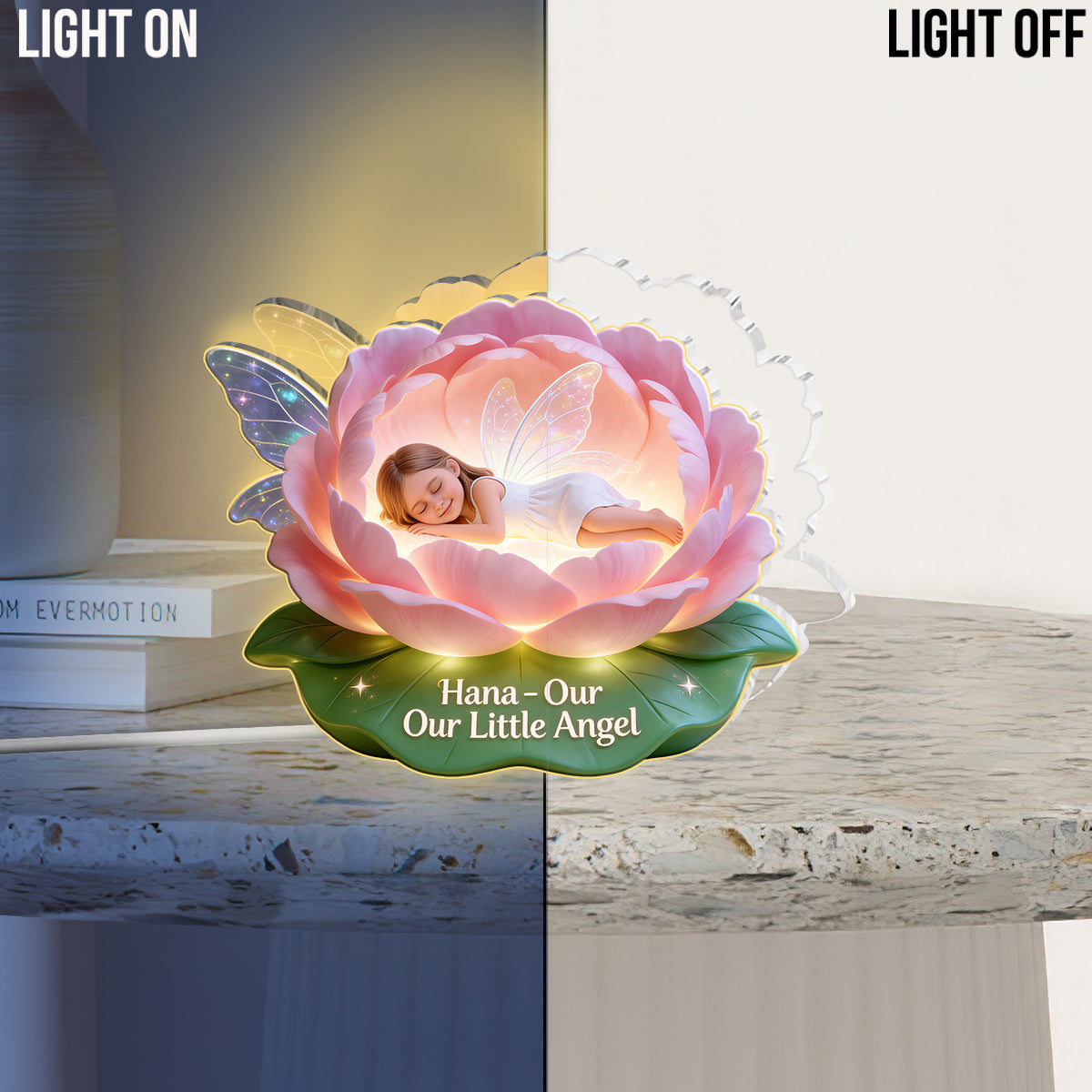 Cadeau pour Votre Petit Ange - Lampe de Nuit LED Acrylique Personnalisée