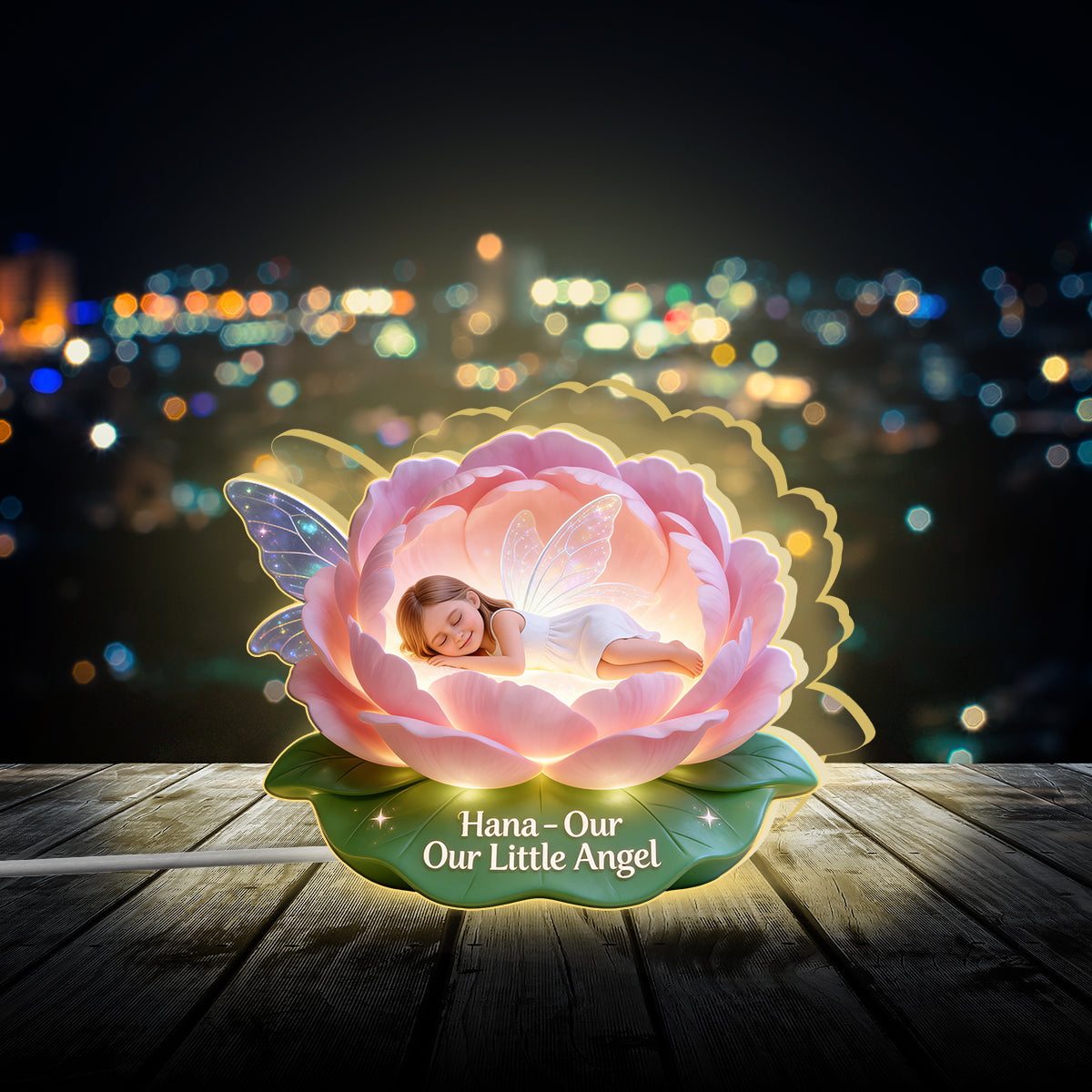 Cadeau pour Votre Petit Ange - Lampe de Nuit LED Acrylique Personnalisée
