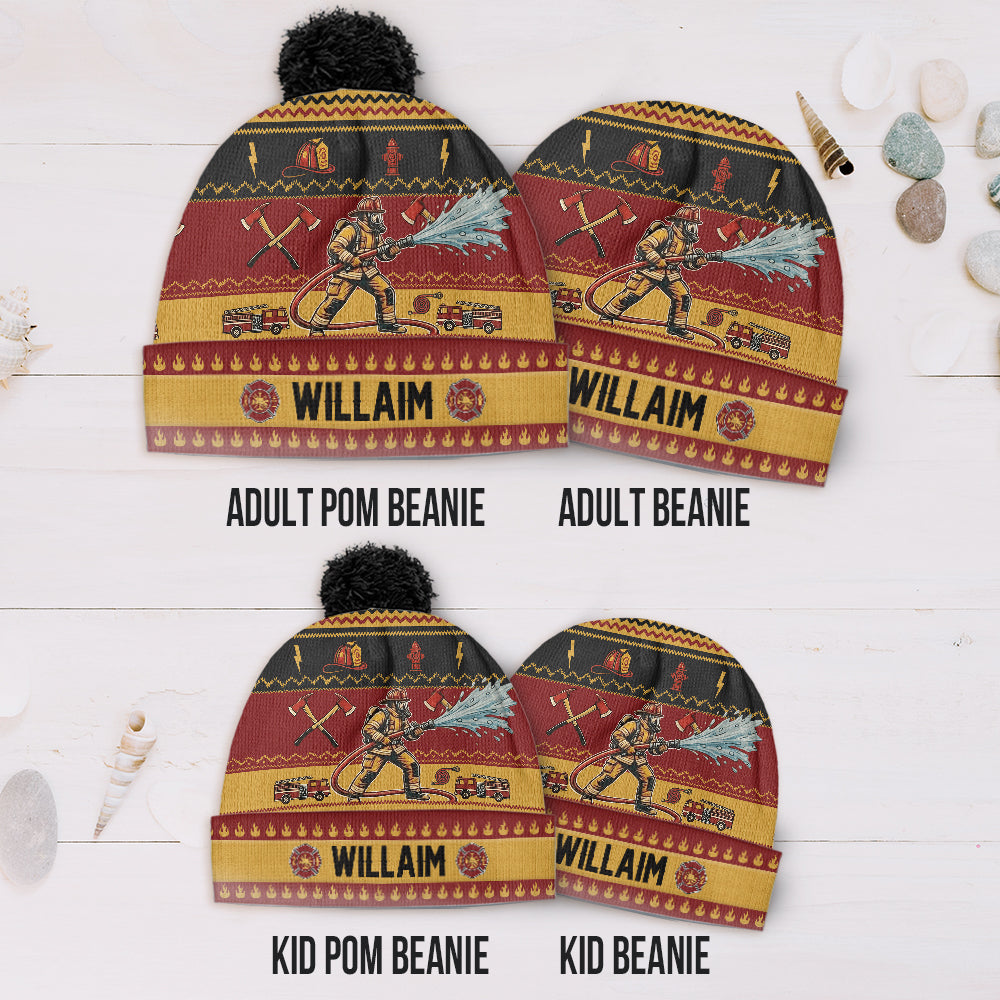 Perfect Gift For Firefighter - Personalized Firefighter Beanie Hat