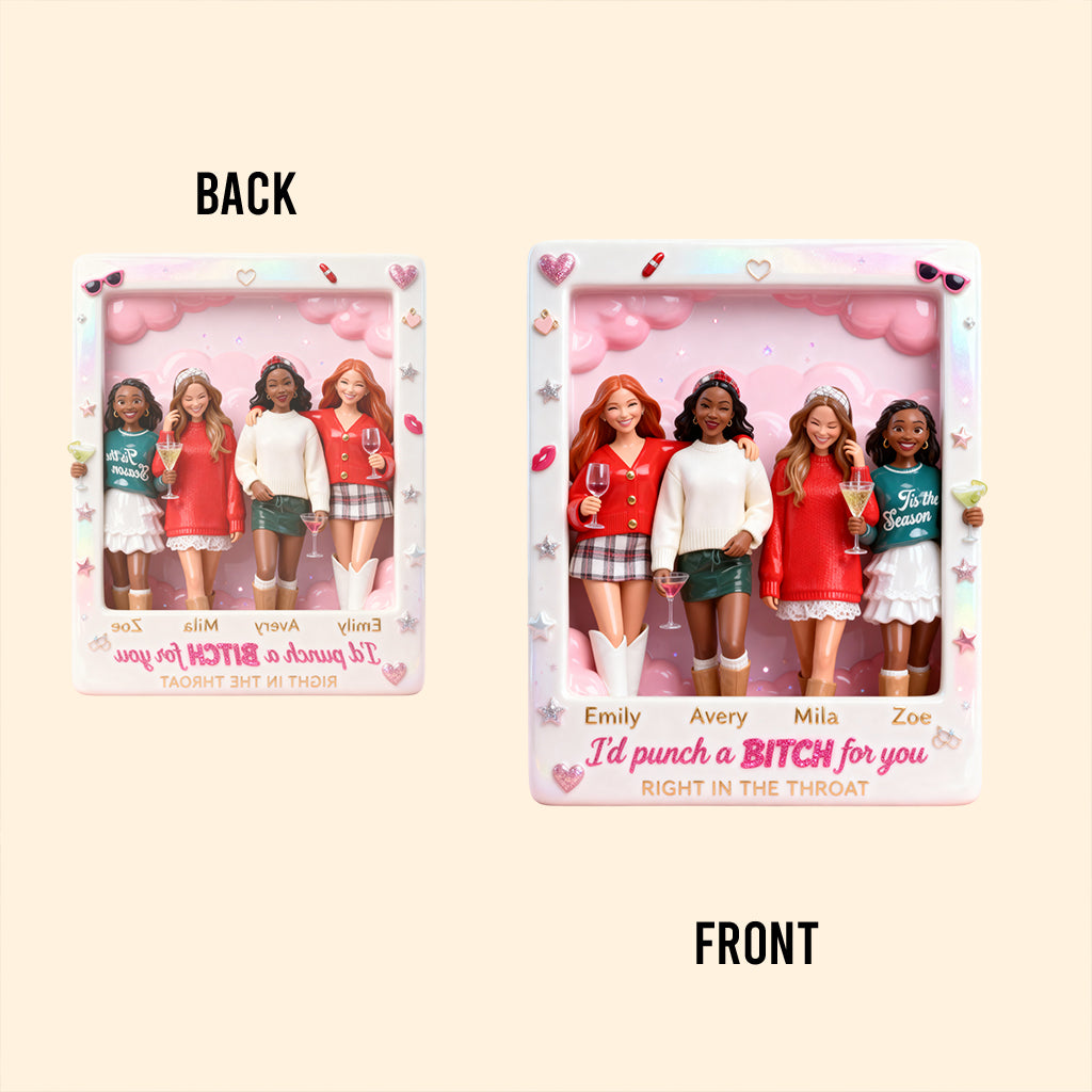 Je donnerais un coup de poing à AB pour toi - Plaque acrylique personnalisée pour meilleure amie