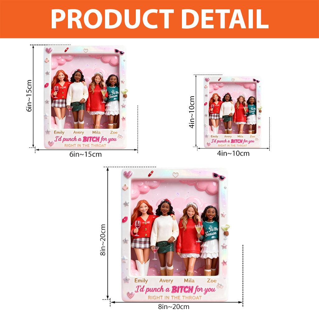 Je donnerais un coup de poing à AB pour toi - Plaque acrylique personnalisée pour meilleure amie