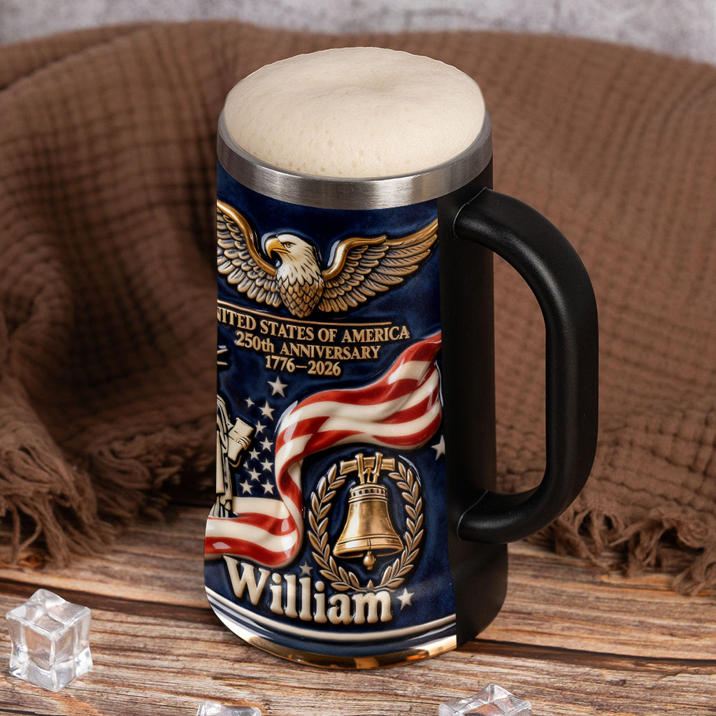 USA 250th Anniversary - Personalized Patriot Beer Stein
