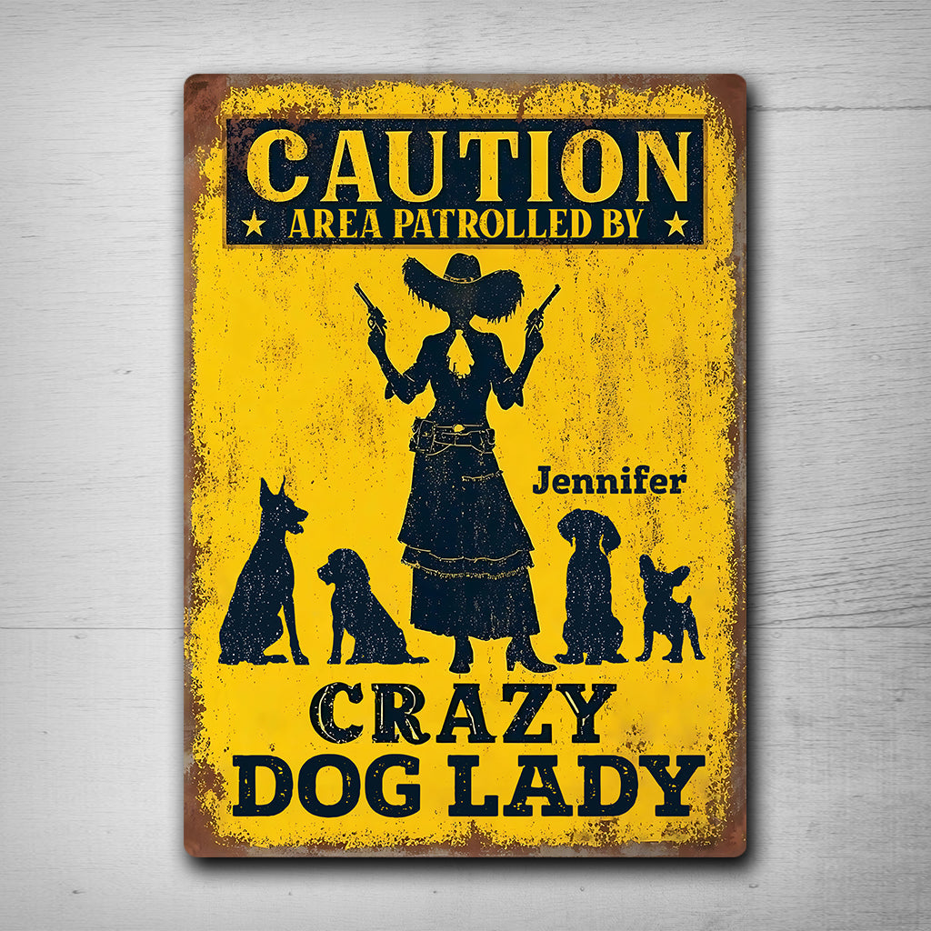 Passionnée de chats et de chiens - Panneau métallique rectangulaire personnalisé pour chien