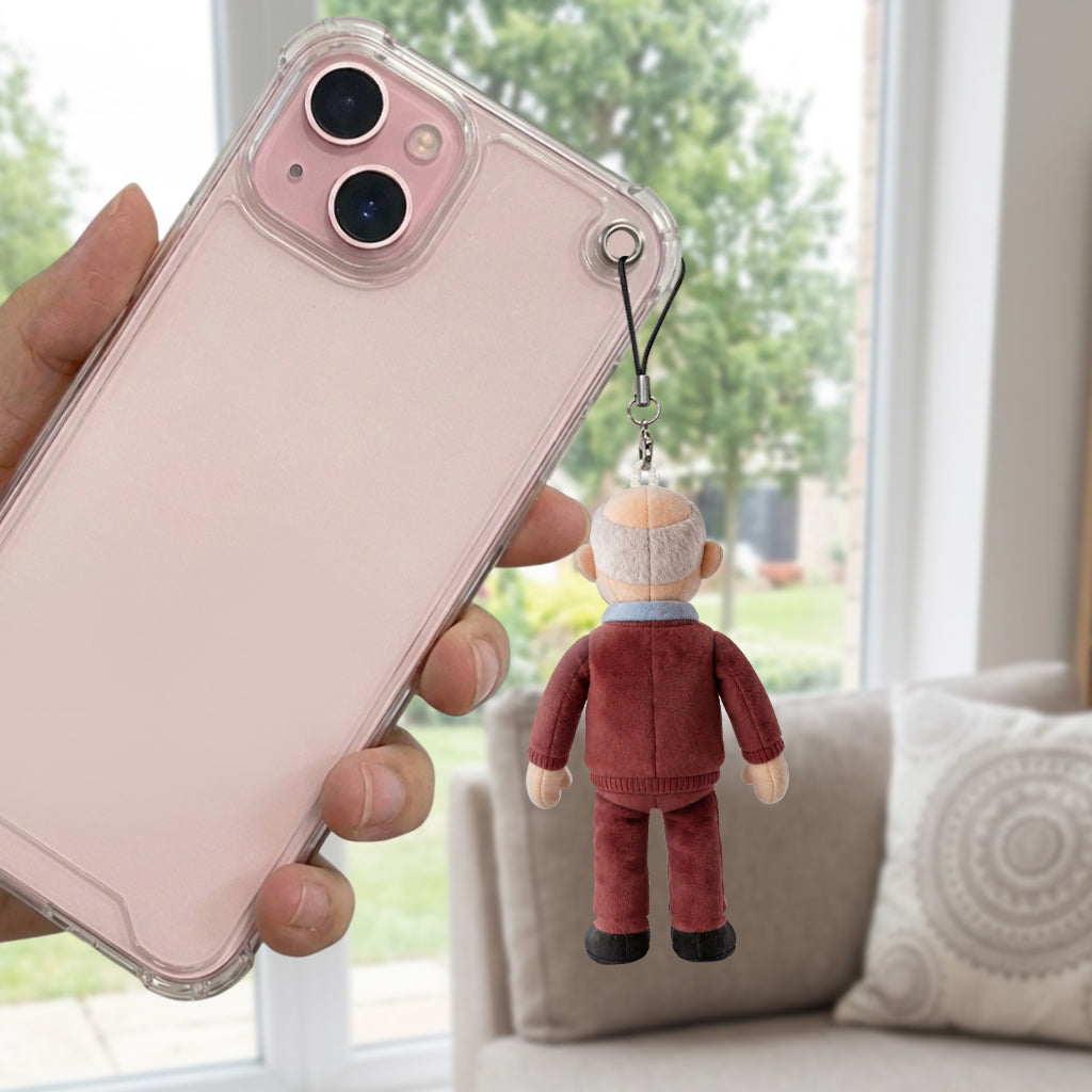 Porte-clés en peluche personnalisé - Photo personnalisée pour papa
