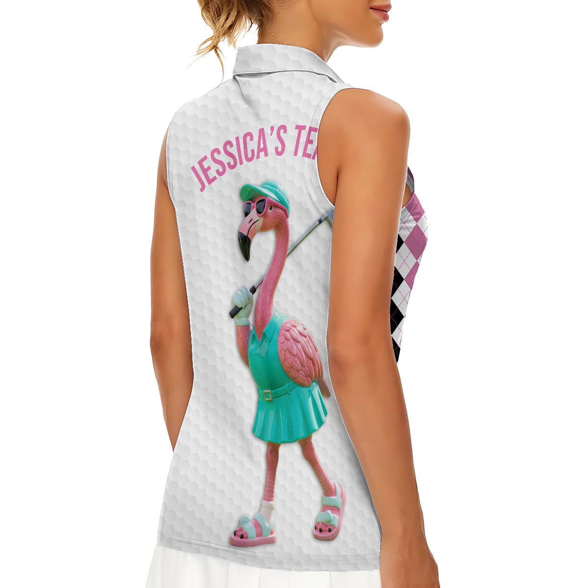 Flamingo Golf - Personalized Golf Sleeveless Polo Shirt
