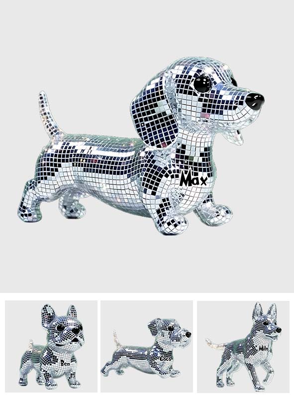 Plaque acrylique personnalisée Mosaic Disco Cute Dogs - Motif chien sur mesure