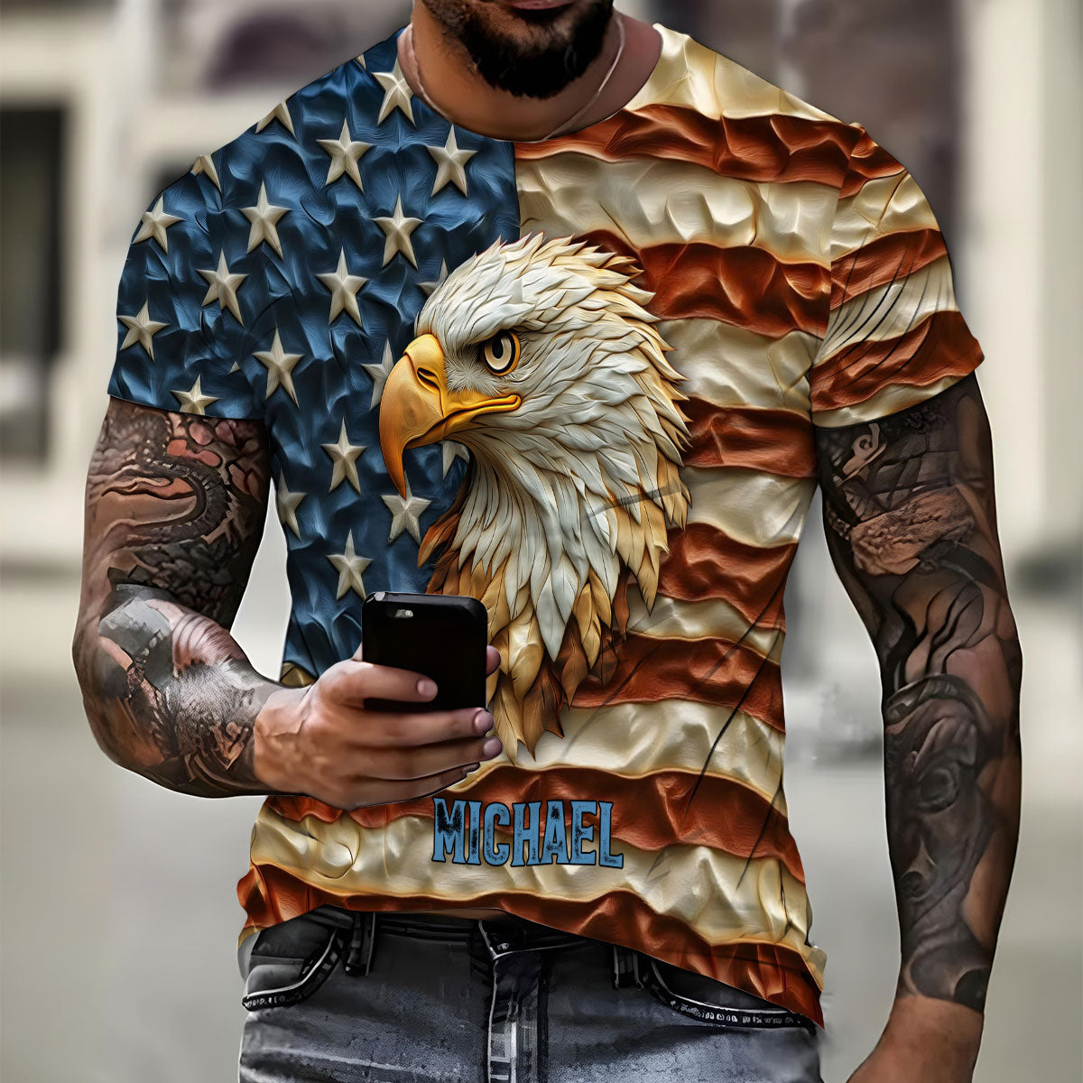 Strong Eagle - Personalized Bald Eagle All Over Shirt