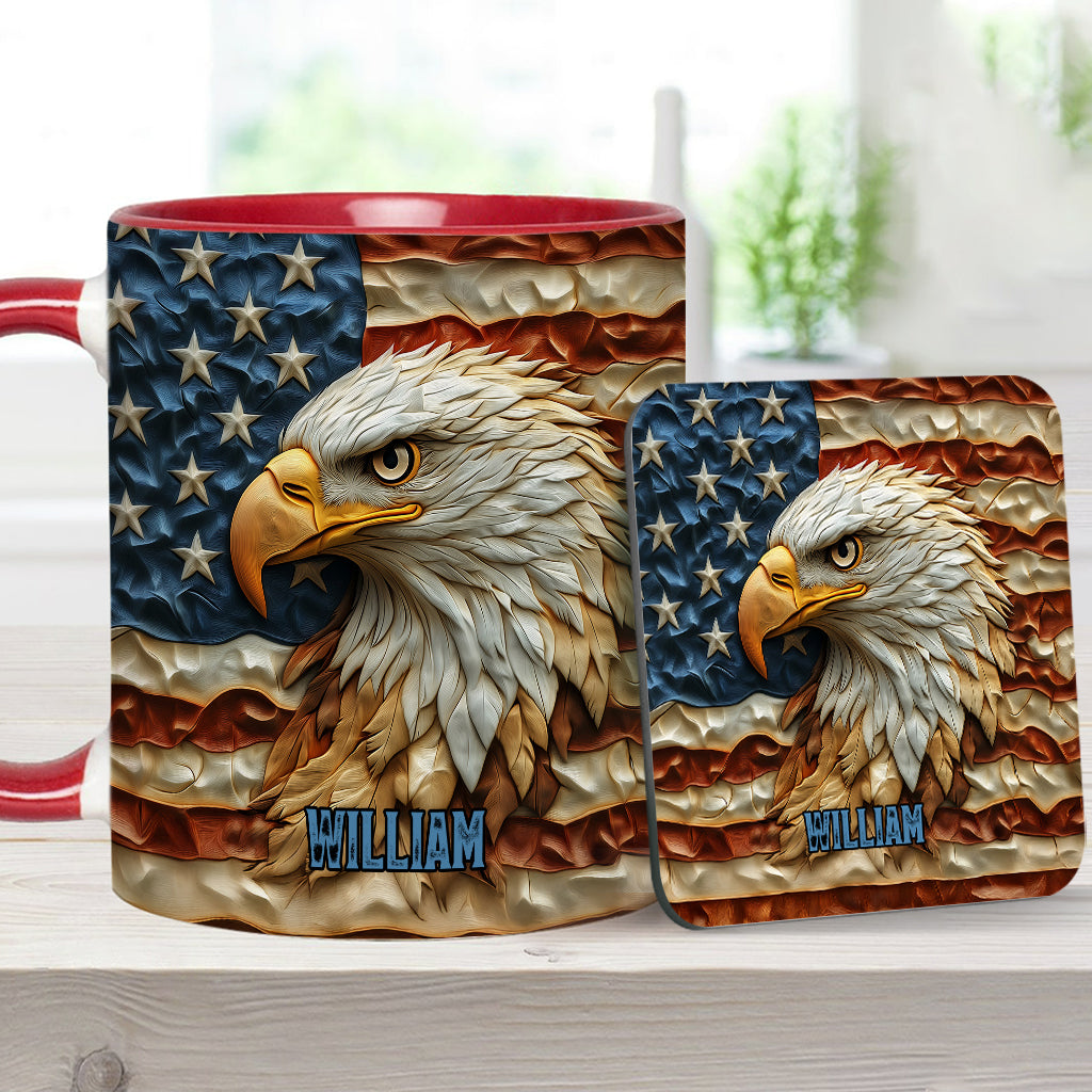 Strong Bald Eagle - Personalized Bald Eagle Accent Mug