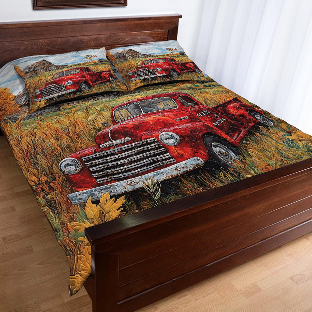 Dieu a béni le chemin sinueux qui m'a mené jusqu'à toi - Ensemble de courtepointe personnalisé pour fermier