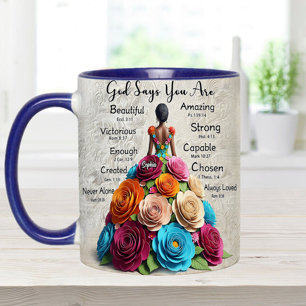 Dieu dit que tu l'es - Mug personnalisé à accent afro-américain