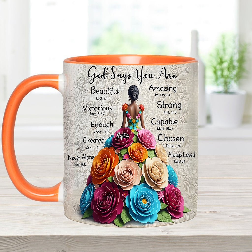 Dieu dit que tu l'es - Mug personnalisé à accent afro-américain