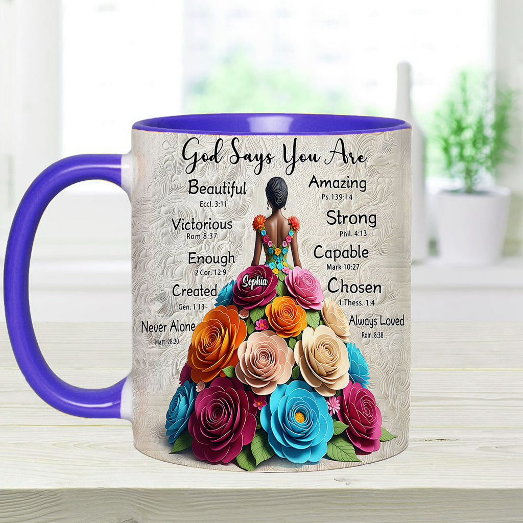 Dieu dit que tu l'es - Mug personnalisé à accent afro-américain