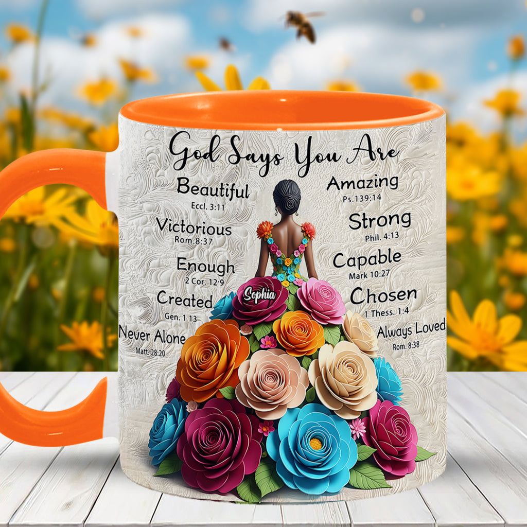 Dieu dit que tu l'es - Mug personnalisé à accent afro-américain