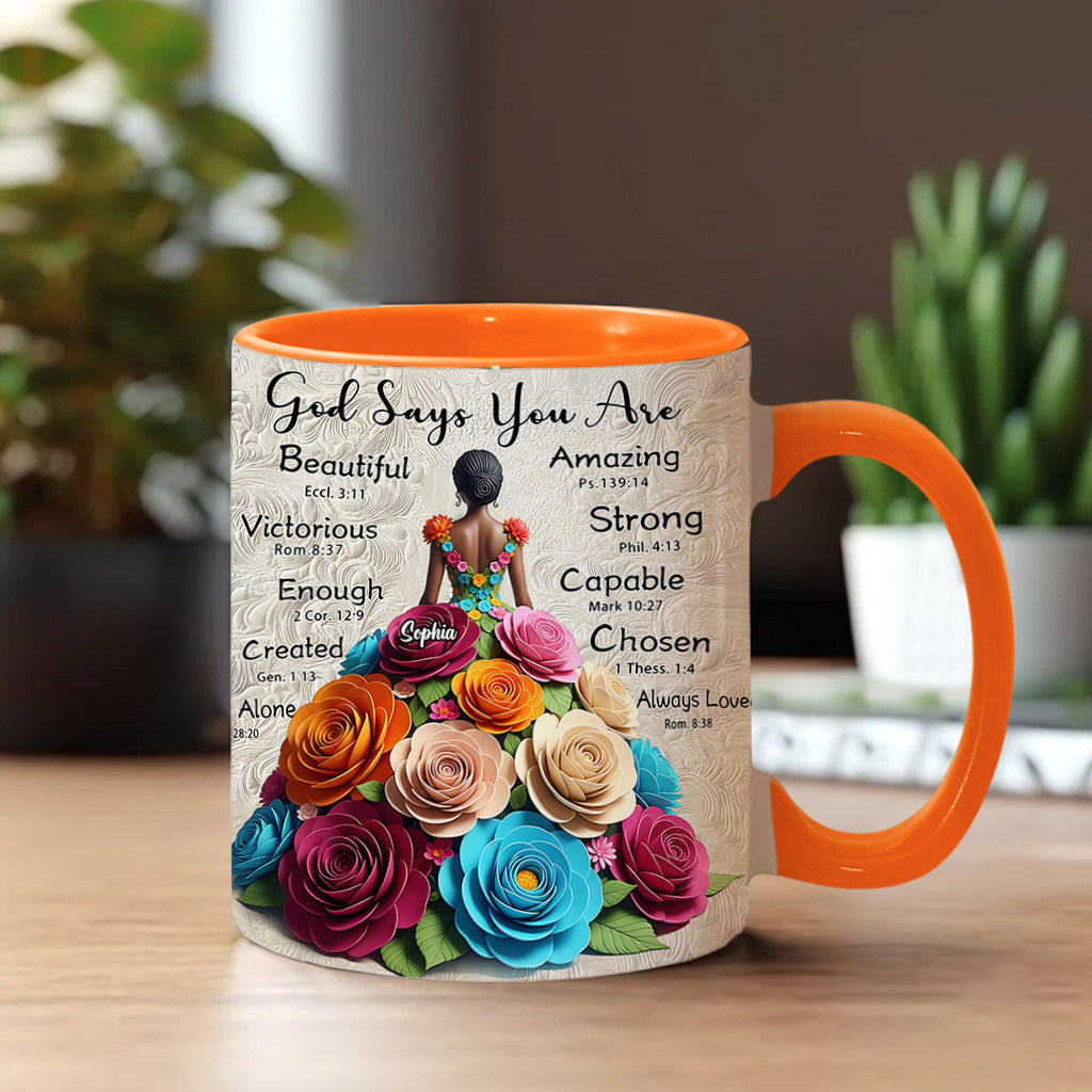 Dieu dit que tu l'es - Mug personnalisé à accent afro-américain