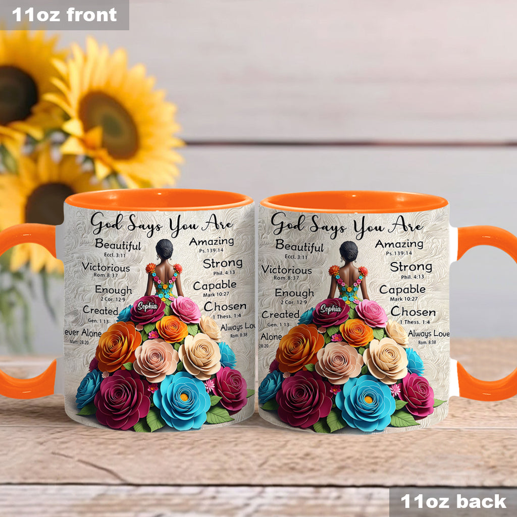 Dieu dit que tu l'es - Mug personnalisé à accent afro-américain
